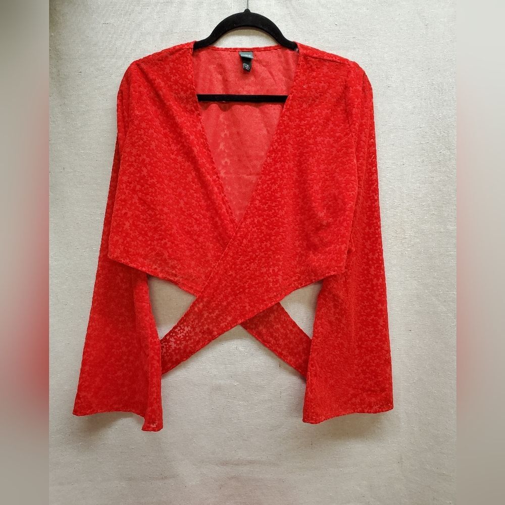 Wild Fable Bell Sleeve Tie Wrap Jacket Shirt Top Size XS